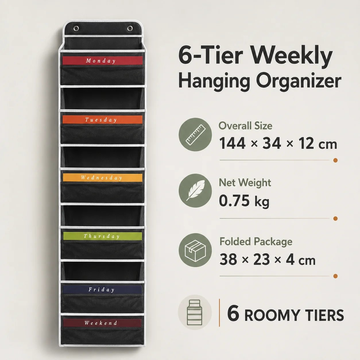 ⭐49% OFF🔥6-Tier Large-Capacity Hanging Organizer