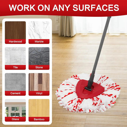 3-Pack Spin Mop Replacement Heads – Microfiber with Built-In Scrub Pads