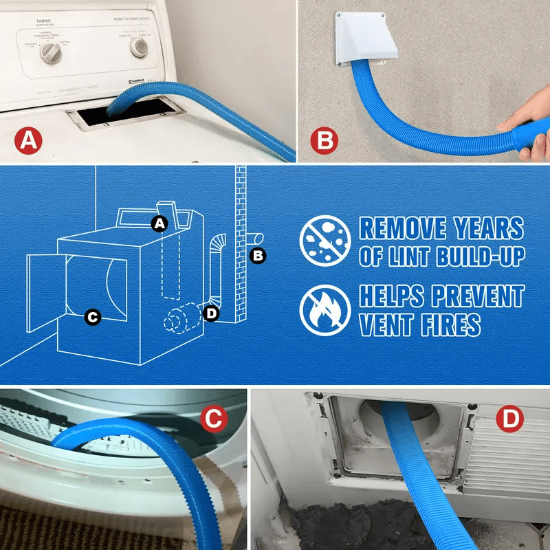 ⚡Hot Sales 49% OFF🔥Dryer Vent Cleaner Kit Dryer Lint Vacuum Attachment with Stretch Universal Connector