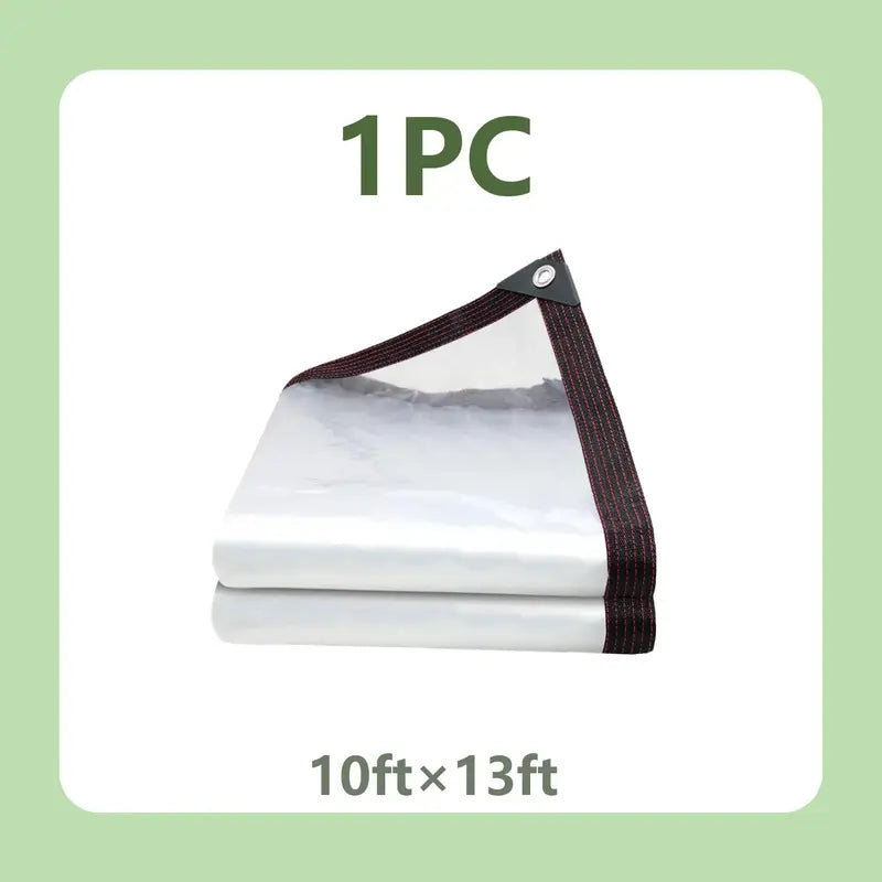 🛡️ 10×13 FT Clear Waterproof PE Tarp – Heavy-Duty Transparent Outdoor Cover with Metal Grommets