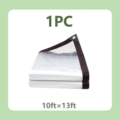 🛡️ 10×13 FT Clear Waterproof PE Tarp – Heavy-Duty Transparent Outdoor Cover with Metal Grommets
