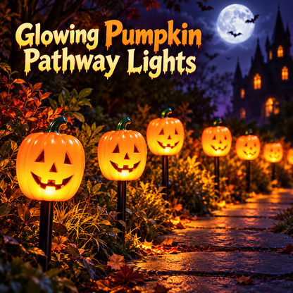 🎃 Solar Halloween Pathway Lights – Pumpkin, Ghost & Eyeball Garden Stakes