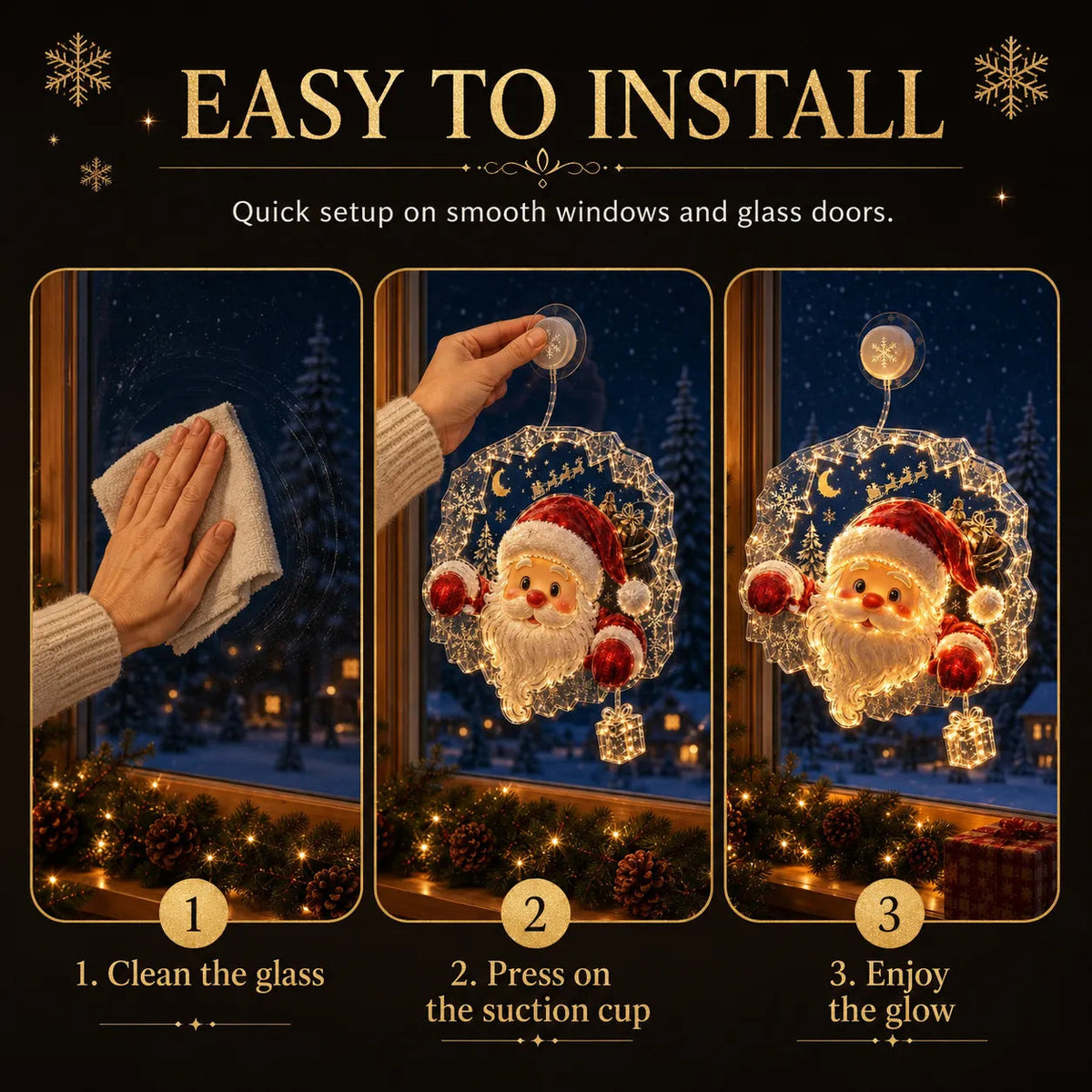 Christmas Window Decoration Installation