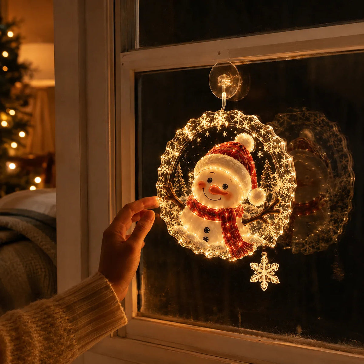 Snowman Christmas Window Light