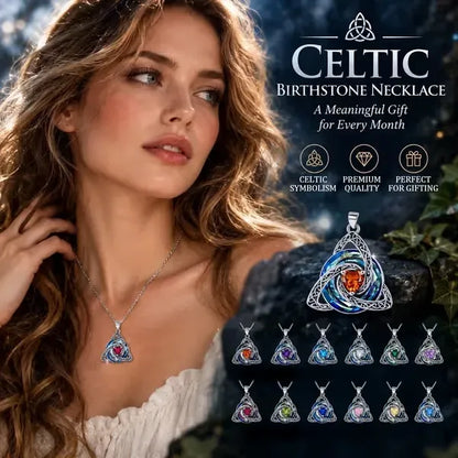 🔥last Day 50% Off - ✝️birthstone Celtic Trinity Knot Necklace ✨