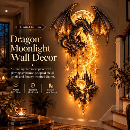 🔥50% Off – 🐉 Dragonfire Moonlight Wall Lamp | Enchanted Fantasy Castle Decor 🌙