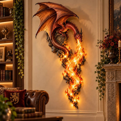 🔥 Dragonfire Guardian Wall Sconce – Legendary Dragon Flame Wall Light