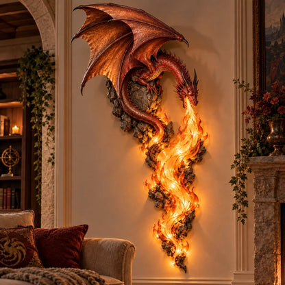 🔥 Dragonfire Guardian Wall Sconce – Legendary Dragon Flame Wall Light