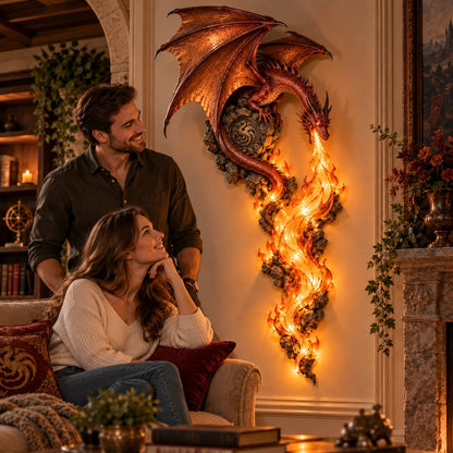 🔥 Dragonfire Guardian Wall Sconce – Legendary Dragon Flame Wall Light