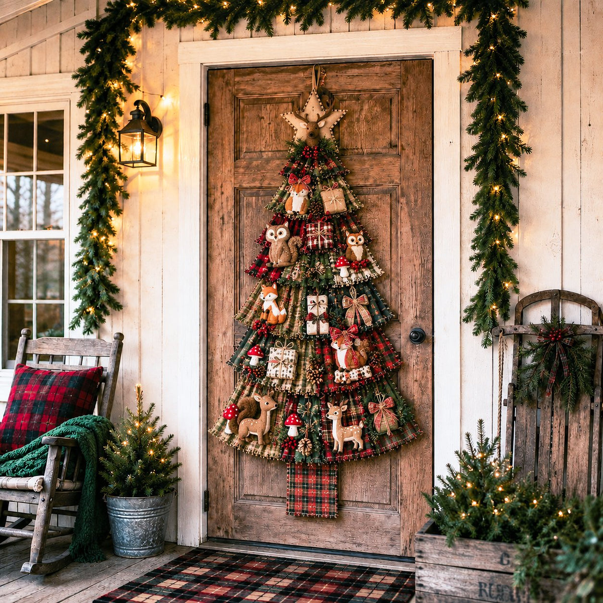 🎄 DIY Oversized Patchwork Christmas Tree Door Hanging Kit – Beginner-Friendly, Complete Craft Kit with Step-by-Step Guide ✨