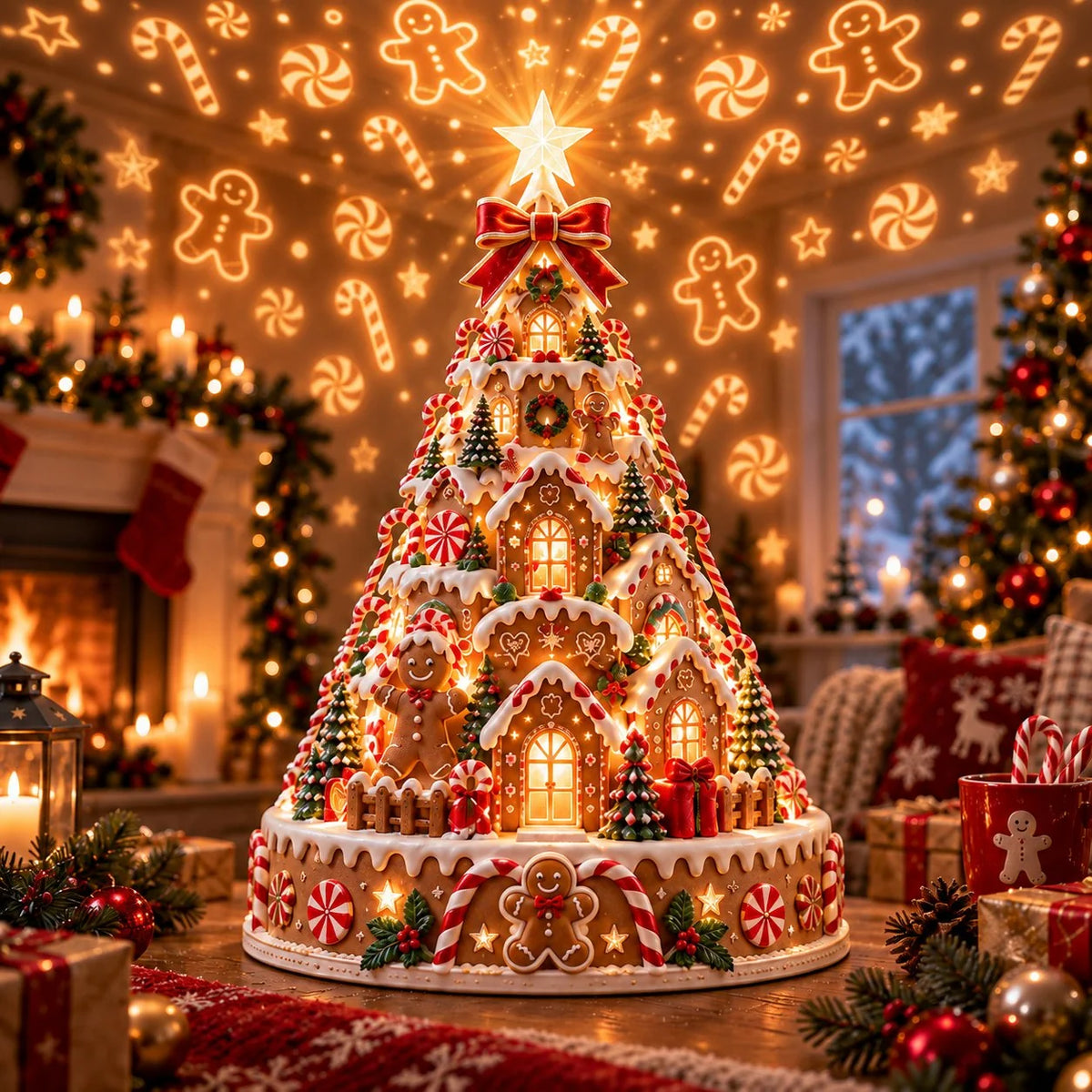 🎄✨ Last Day 50% OFF | Christmas Village Projection Centerpiece – 4 Magical Holiday Village Scenes for a Festive Home