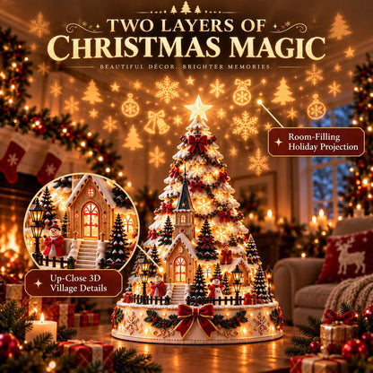 🎄✨ Last Day 50% OFF | Christmas Village Projection Centerpiece – 4 Magical Holiday Village Scenes for a Festive Home
