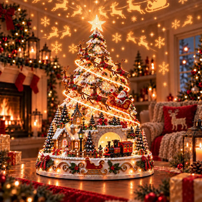 🎄✨ Last Day 50% OFF | Christmas Village Projection Centerpiece – 4 Magical Holiday Village Scenes for a Festive Home
