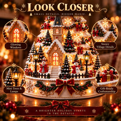 🎄✨ Last Day 50% OFF | Christmas Village Projection Centerpiece – 4 Magical Holiday Village Scenes for a Festive Home