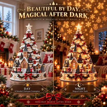 🎄✨ Last Day 50% OFF | Christmas Village Projection Centerpiece – 4 Magical Holiday Village Scenes for a Festive Home