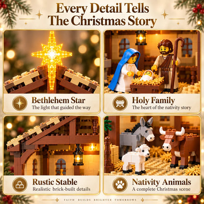 🎄 Christmas Nativity Scene Building Block Set | Holy Family DIY Building Kit