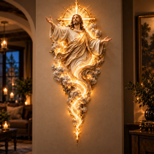 🔥last Day 50% Off -  ✝️ Light Of The World Jesus Wall Sculpture – A Radiant Symbol Of Faith For The Home