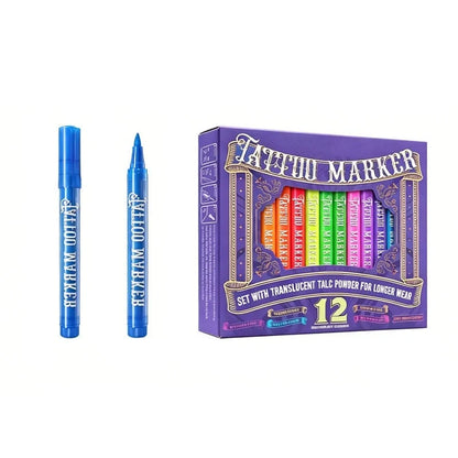 🎃 Halloween Glow Tattoo Pens | Glow-in-the-Dark Body Art Markers for Spooky Parties
