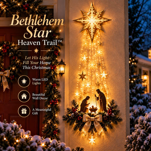 ✨Last Day 50% OFF✨✝️ Bethlehem Star of Faith– Lighted Nativity Wall Decor