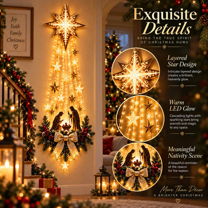 ✨Last Day 50% OFF✨✝️ Bethlehem Star of Faith– Lighted Nativity Wall Decor