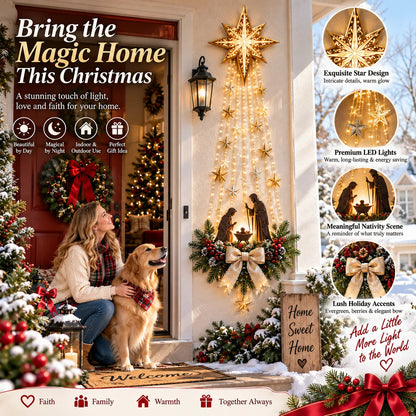 ✨Last Day 50% OFF✨✝️ Bethlehem Star of Faith– Lighted Nativity Wall Decor