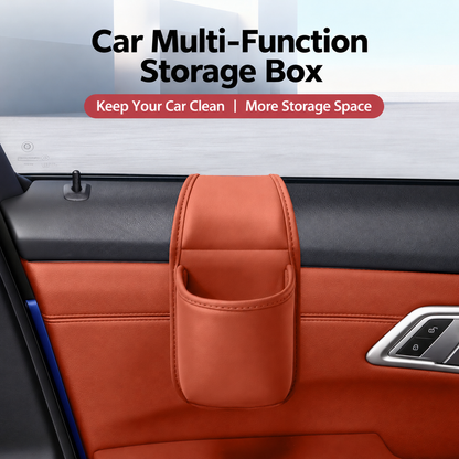 Leather Car Door Storage Pocket Double-Layer Organizer for Phones, Keys & Everyday Driving Essentials