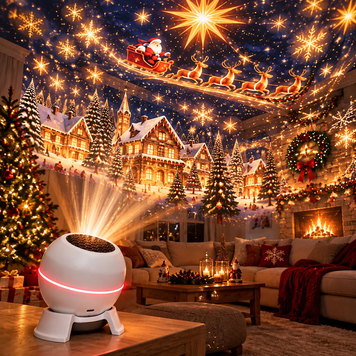 🔥LAST DAY 50% OFF -🎄 Magical Christmas Projection Night Light – Transform Any Room Into A Holiday Wonderland