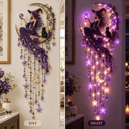 🌙✨ 🌙 Witch Moon Starfall Wall Light – Magical Purple Glow & Gothic Decor