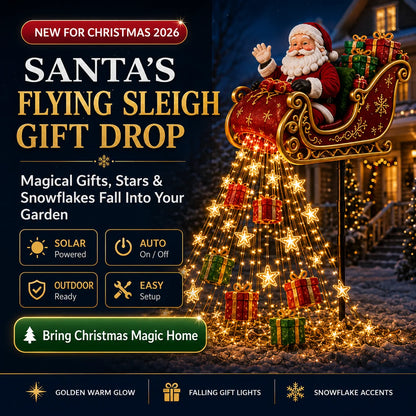 🎅 2026 Santa’s Flying Sleigh – Solar-Powered Christmas Garden Light