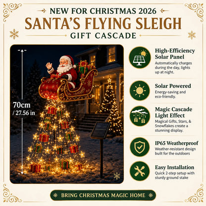 🎅 2026 Santa’s Flying Sleigh – Solar-Powered Christmas Garden Light