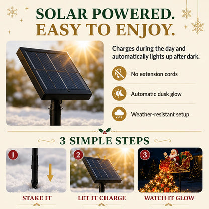 🎅 2026 Santa’s Flying Sleigh – Solar-Powered Christmas Garden Light