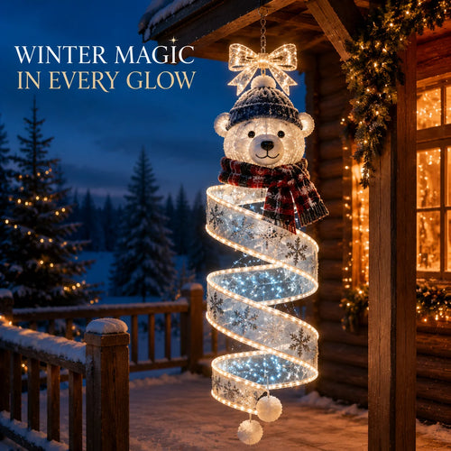 🎄 Christmas Spiral Hanging LED Light – Festive Christmas Tree & Holiday Decoration