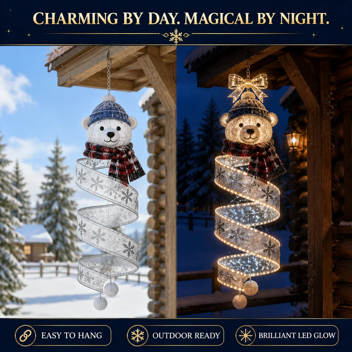 🎄 Christmas Spiral Hanging LED Light – Festive Christmas Tree & Holiday Decoration
