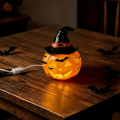 👻Spooky Glow Tiffany Lamp Pumpkin Ghost Bat Halloween Desk Light