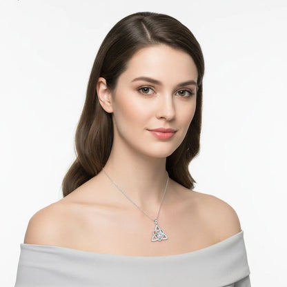 ✨ Celtic Trinity Knot Heart Birthstone Necklace | Heart-Shaped Pendant