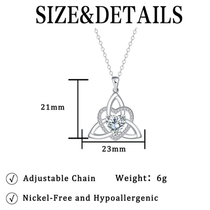 ✨ Celtic Trinity Knot Heart Birthstone Necklace | Heart-Shaped Pendant