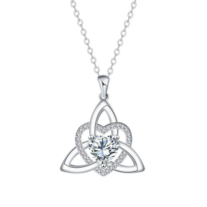 ✨ Celtic Trinity Knot Heart Birthstone Necklace | Heart-Shaped Pendant
