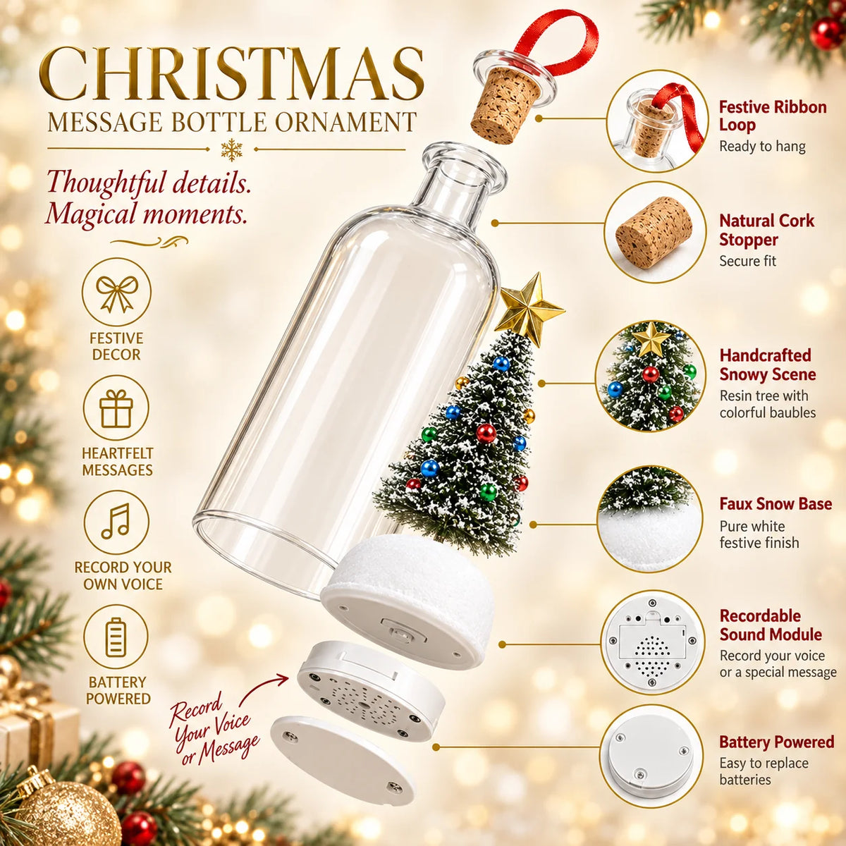 🎄 The Christmas Keepsake Bottle | Festive Holiday Decor & Heartfelt Gift