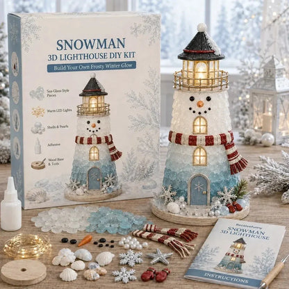 50%  Off - 🌊 Beginner-Friendly DIY Lighted Sea Glass-Style Lighthouse Kit Collection | Complete Kit with Sea Glass-Style Pieces, LED Lights & Step-by-Step Guide Included 💕