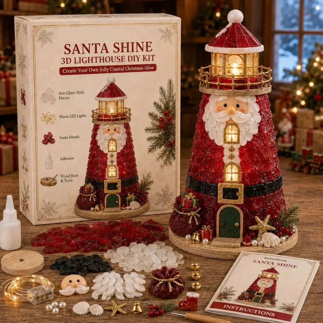 50%  Off - 🌊 Beginner-Friendly DIY Lighted Sea Glass-Style Lighthouse Kit Collection | Complete Kit with Sea Glass-Style Pieces, LED Lights & Step-by-Step Guide Included 💕