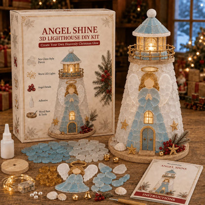50%  Off - 🌊 Beginner-Friendly DIY Lighted Sea Glass-Style Lighthouse Kit Collection | Complete Kit with Sea Glass-Style Pieces, LED Lights & Step-by-Step Guide Included 💕