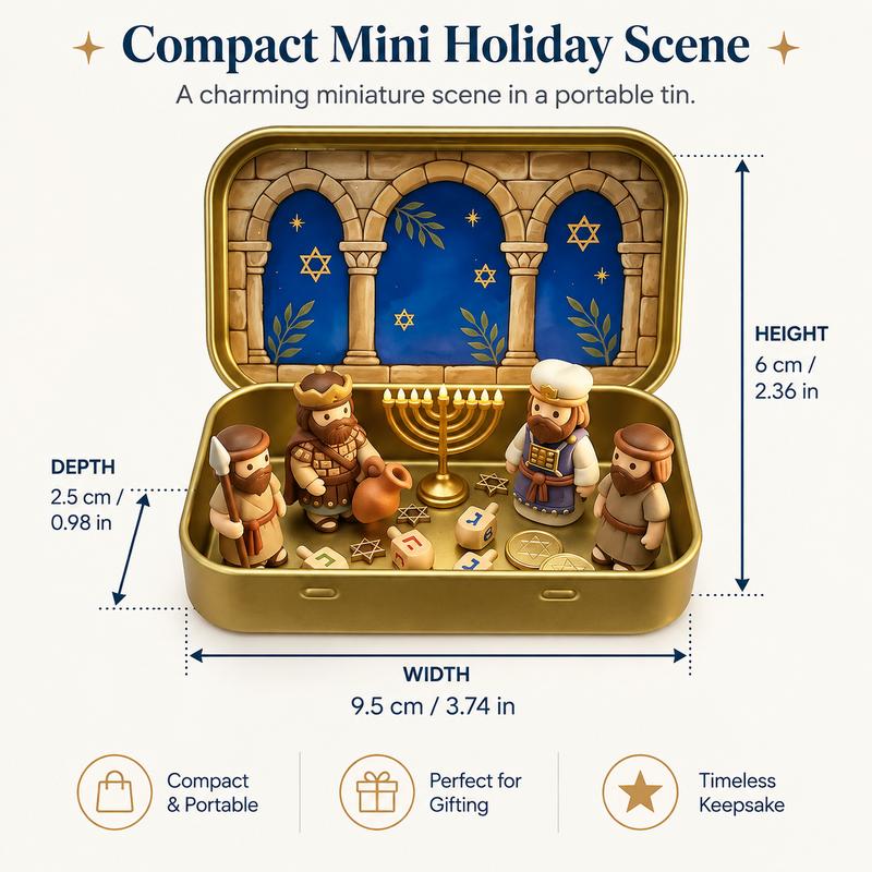 Pocket-Size Mini Nativity Scene Set – Hand-Painted Christmas Décor