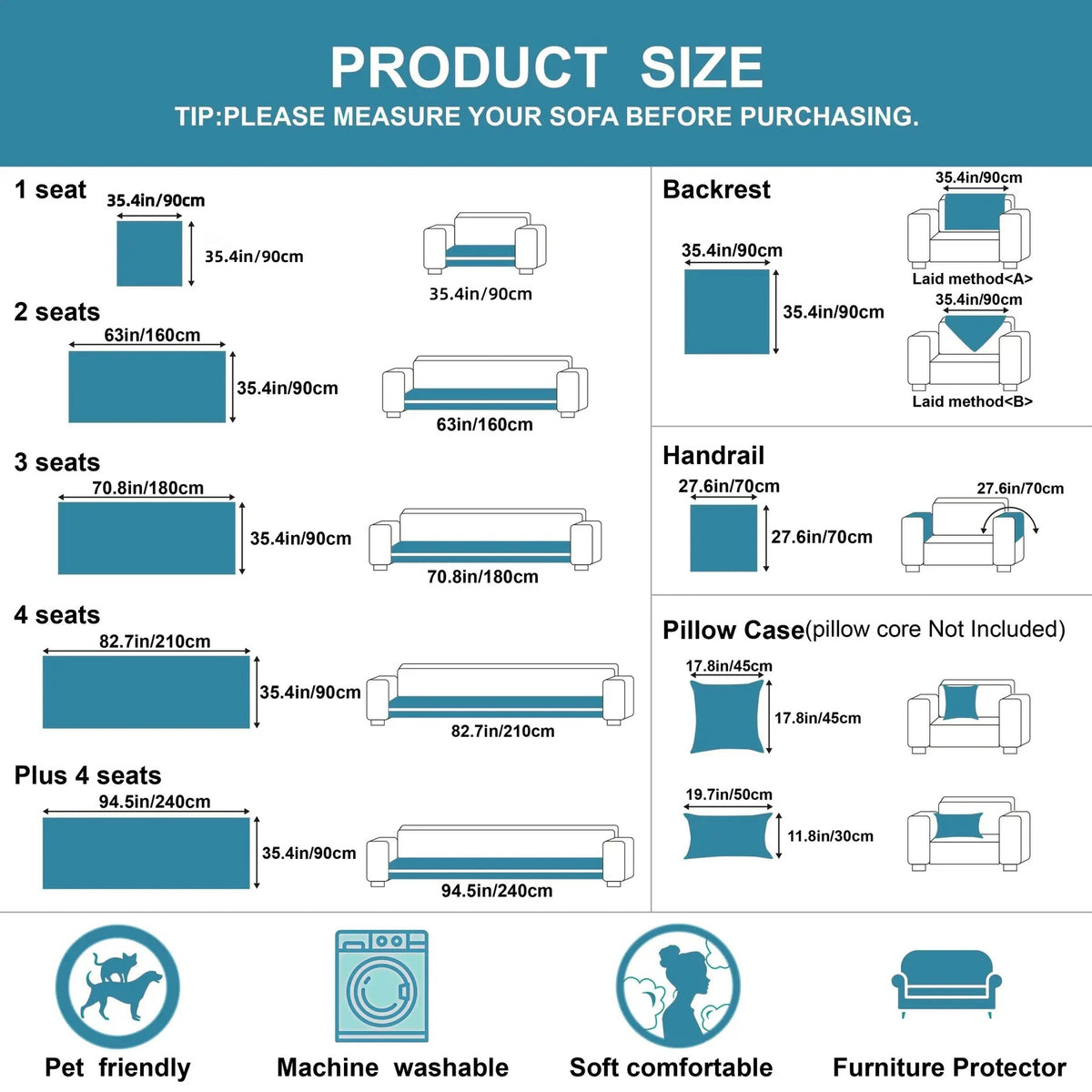 Soft Modular Sofa Cover – Non-Slip, Washable & Easy to Mix