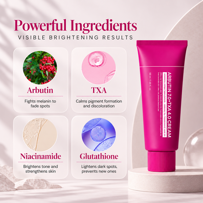 Korean Brightening Skincare Arbutin Cream, Moisturizer Hydrates, Evens Tone for Face Body and All Skin Types