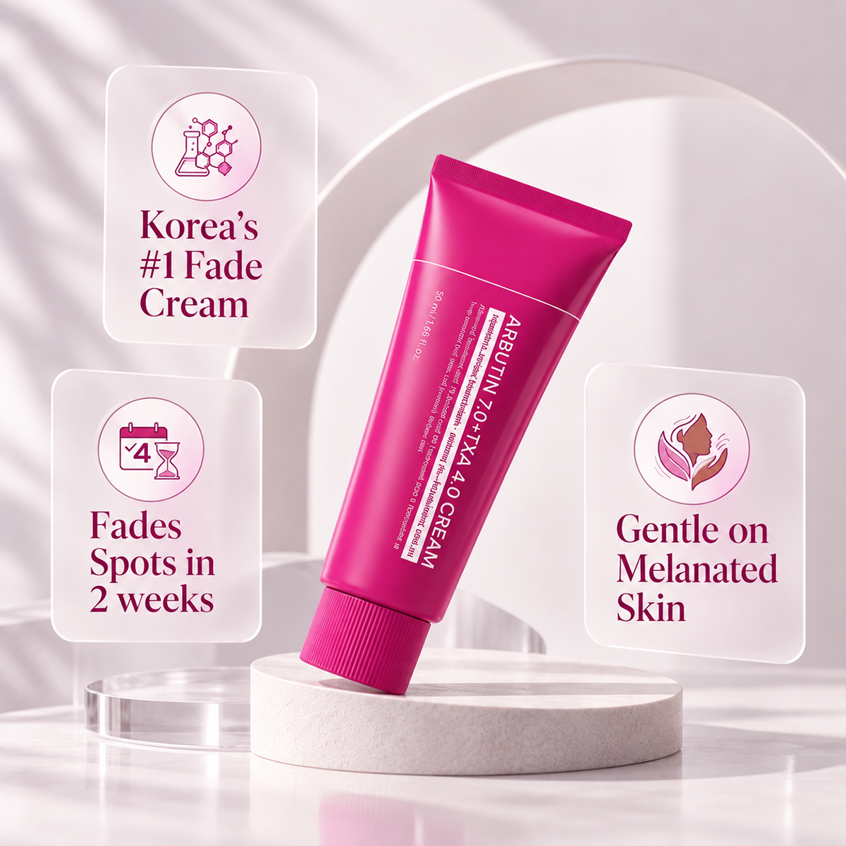 Korean Brightening Skincare Arbutin Cream, Moisturizer Hydrates, Evens Tone for Face Body and All Skin Types