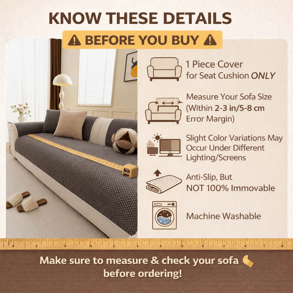 Soft Modular Sofa Cover – Non-Slip, Washable & Easy to Mix
