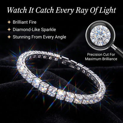 ✨ Last Day 90% OFF – 4mm D-Color Moissanite Tennis Bracelet | 14K Gold Plated Sparkle with Double Safety Clasp