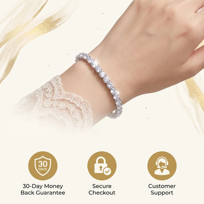 ✨ Last Day 90% OFF – 4mm D-Color Moissanite Tennis Bracelet | 14K Gold Plated Sparkle with Double Safety Clasp
