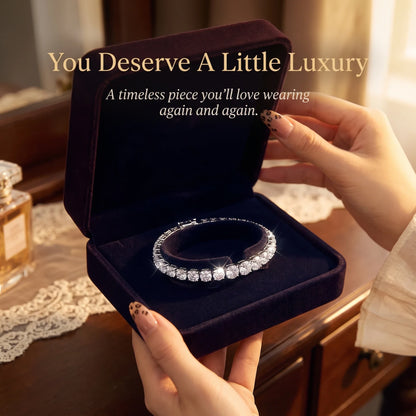 ✨ Last Day 90% OFF – 4mm D-Color Moissanite Tennis Bracelet | 14K Gold Plated Sparkle with Double Safety Clasp