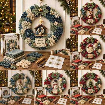 🎄 ✨ Make A Christmas Wreath You'll Be Proud To Display ❤️ 3D Fabric Poke DIY Kit With Tutorial & Guide Included